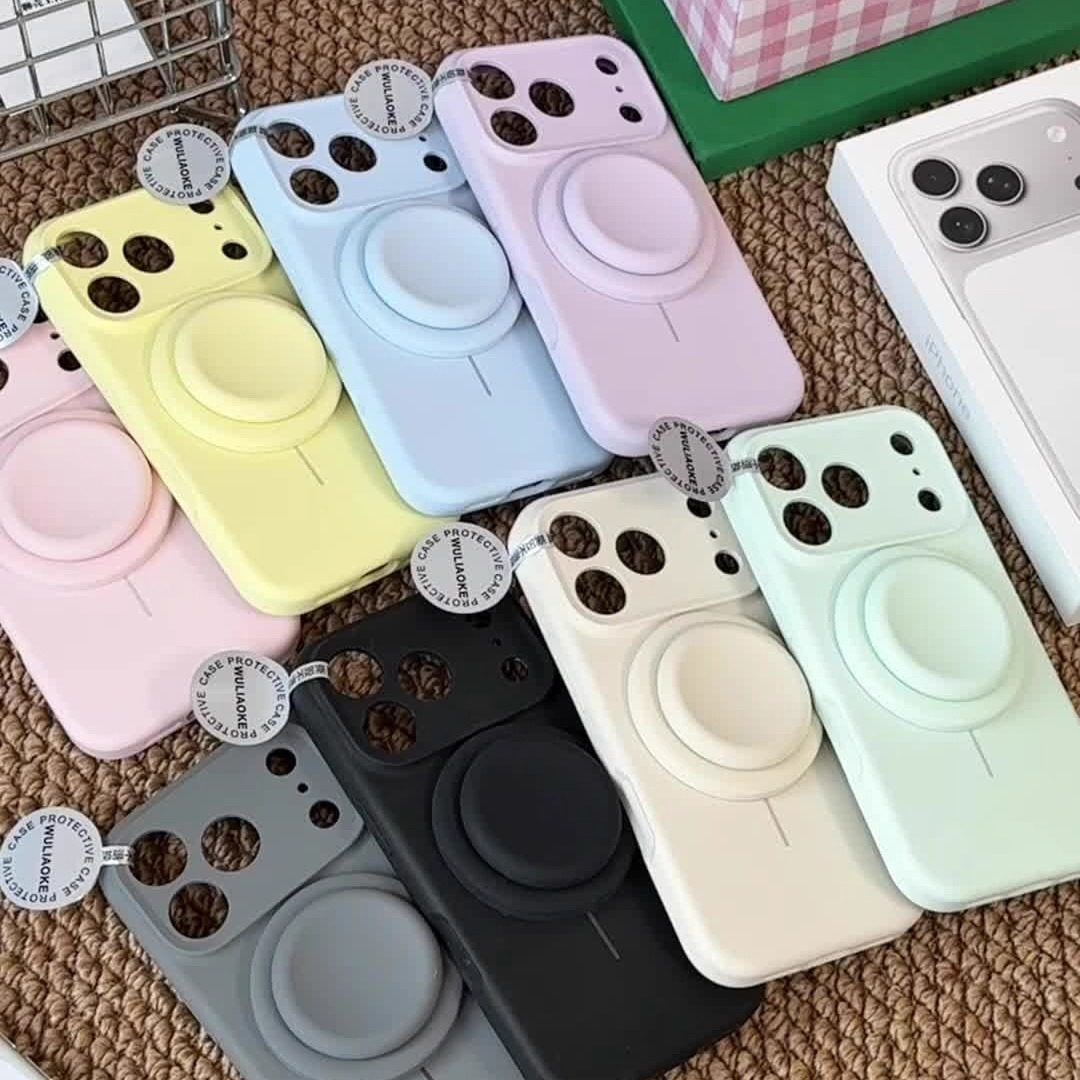 磁吸同色支架液态硅胶一体ai拍照按键适用苹果iPhone17promax手机壳16pro保护套高级感15promax简约