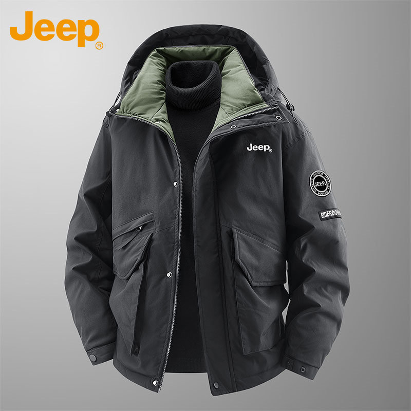 Jeep吉普 美式户外运动风基础大口袋保暖舒适日常通勤夹克羽绒服,男装,羽绒服,淘宝优惠券,粉丝福利购,淘宝优惠卷