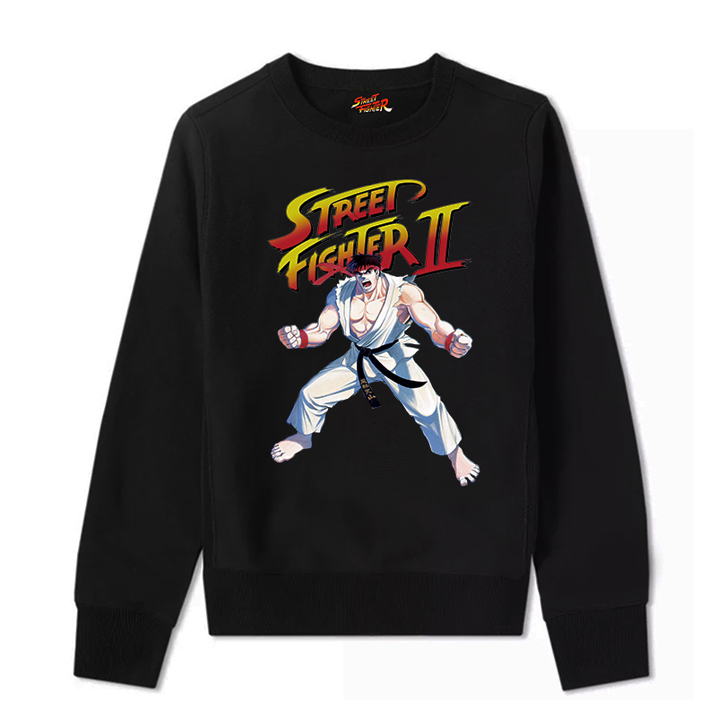 80年代日本街机游戏Street Fighter街头霸王经典复古男士圆领卫衣