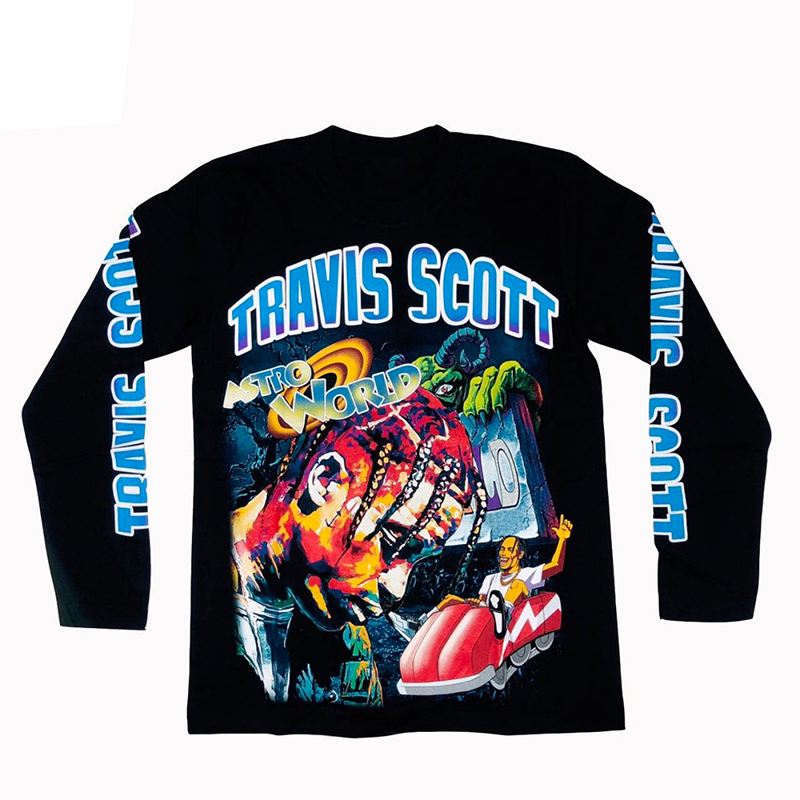 TravisScott美式说唱长袖T恤男