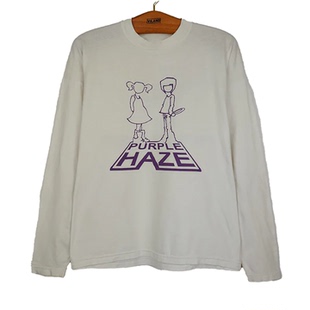 复古男长袖 Hendrix迷幻摇滚美式 T恤 Haze紫色迷雾吉米Jimi Purple
