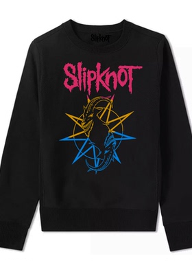 Slipknot 活结乐队小山羊 Politigoat Black T shirt男士圆领卫衣
