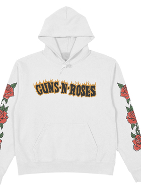 2023冬新款GUNS N’ ROSE枪花乐队复古潮牌朋克加厚连帽卫衣外套