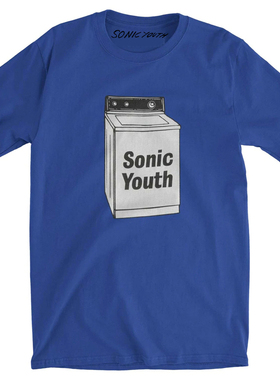 SONIC YOUTH 蓝色 T-shirt音速青年 洗衣机专辑封面摇滚蓝色T恤男