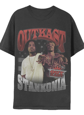 美国说唱二人组Outkast流浪者合唱团美式复古经典街头夏季短袖T恤