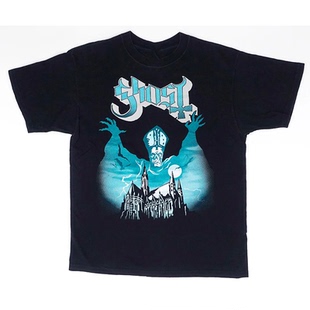 夏季瑞典/乐队GHOST鬼魂骷髅数码印花美式复古款纯棉上衣短袖T恤