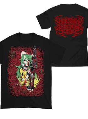 Yandere Chainsaw Factory电锯酱黑金暗黑摇滚动漫二次元男短T恤