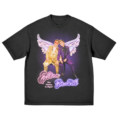 EltonJohn宽松水洗做旧短袖T恤