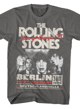 1962滚石乐队The Rolling Stones Tshirt美式复古朋克男士摇滚T恤