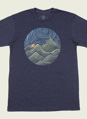 SWIRLY MOUNTAINS旋涡状山脉 美式复古经典简约男女款宽松短袖T恤