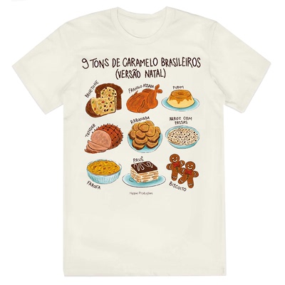 圣诞糖果插画印花短袖纯棉T恤