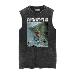 1982First Blood第一滴血Rambo兰博史泰龙电影做旧水洗复古无袖T