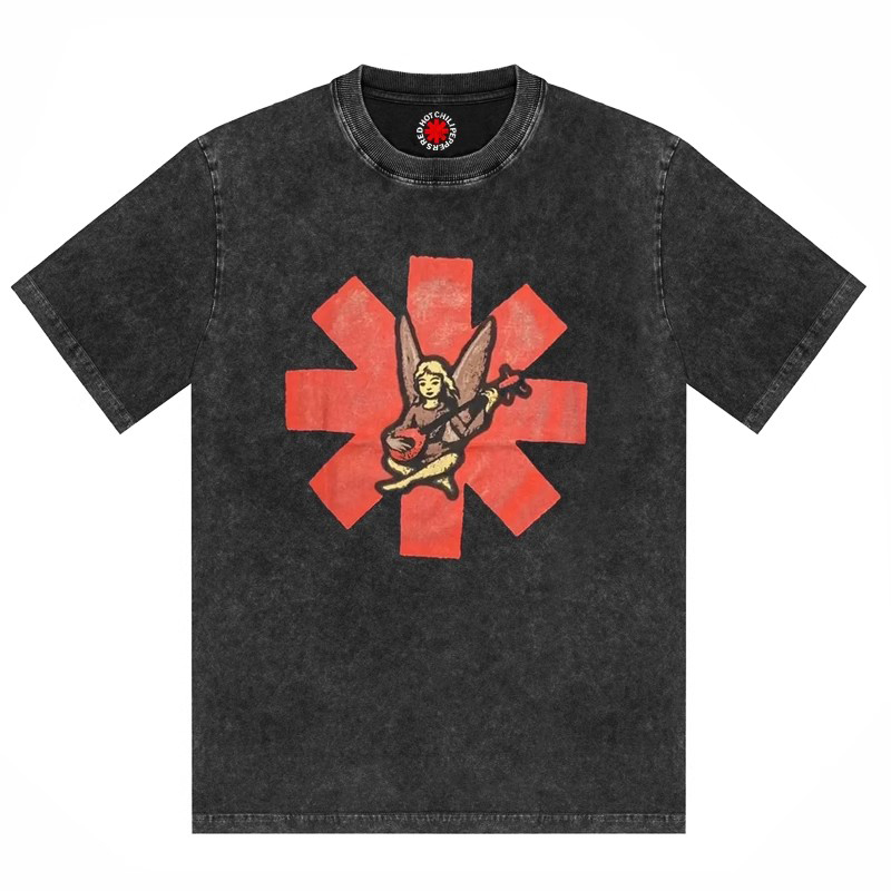 红辣椒乐队水洗做旧水洗短袖T恤