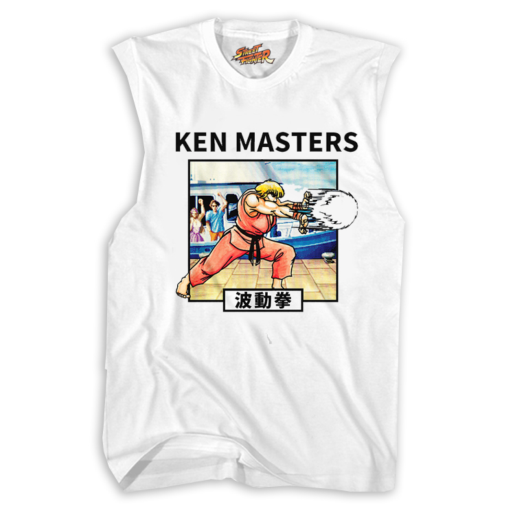 街头霸王美式复古无袖T恤