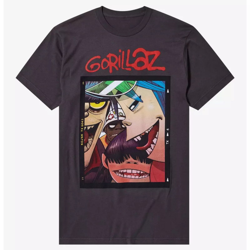 街头霸王 (虚拟乐团) Gorillaz嘻哈美式复古纯棉休闲短袖圆领T恤