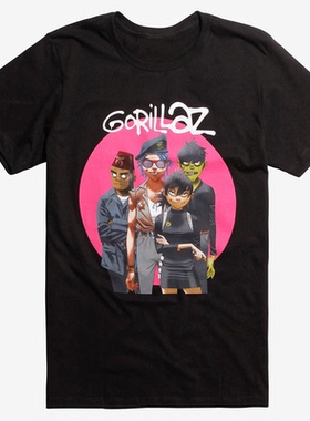 英国虚拟乐队Gorillaz街头顽童 美式复古oversize高街vintageT恤