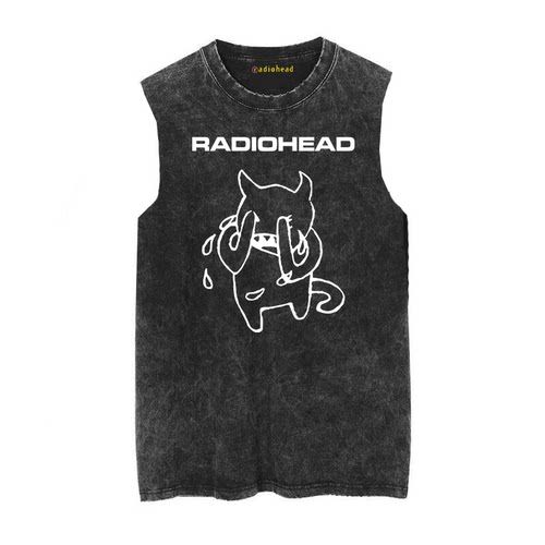 Radiohead无袖摇滚男士蜡染T恤