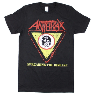 欧美风Anthrax炭疽乐队 美式复古经典oversize高街vintage短袖T恤