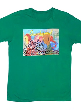 Quicksand流沙乐队专辑美式复古vintage文艺纯棉男女绿色短袖T恤