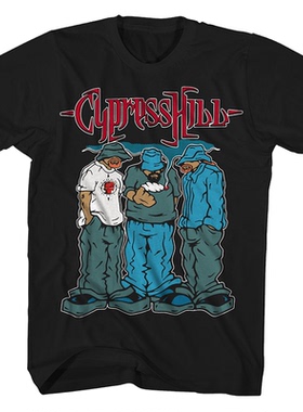 RAP 乐的新浪潮Cypress Hill多种族组成的乐队 朋克美式复古T恤