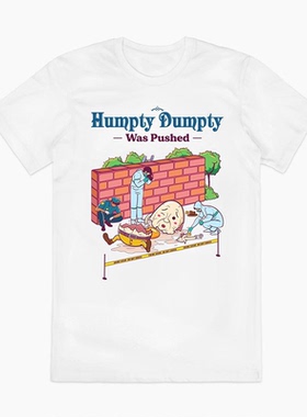 HUMPTY DUMPTY WAS PUSHED矮胖子被推了下去 古着Bintage短袖T恤