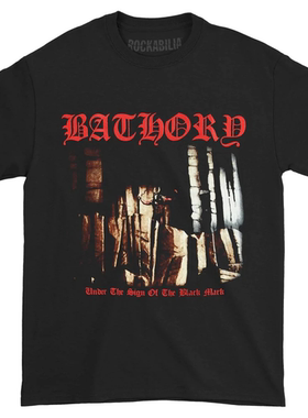 上世纪80年代中期Bathory黑金属乐队 美式复古oversize高街短袖T