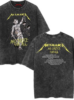 Metallica短袖摇滚男士蜡染T恤