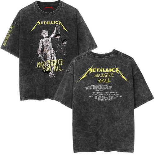 Metallica短袖摇滚男士蜡染T恤