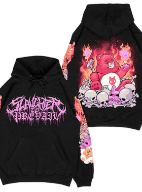 SLAUGHTER TO PREVAIL和熊摔角的死核暗黑乐队美式纯棉连帽卫衣男
