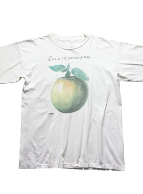 RENEMAGRITTE超现实主义苹果T恤