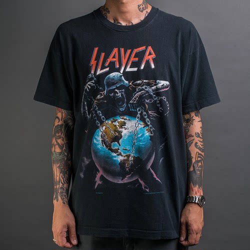 SLAYER乐队重金属摇滚美式短袖男
