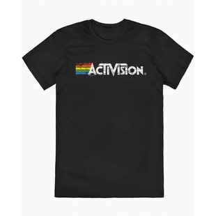 Activision Logo Distressed Activision徽标已损坏 欧美复古T恤