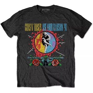Guns N' Roses枪花乐队复古做旧摇滚宽松潮牌oversize宽松T恤