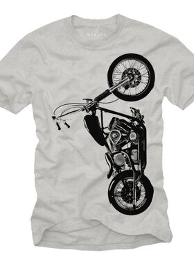 摩托车motorcycle机车党户外越野阿美咔叽风格美式复古男士短袖T