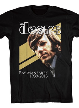 欧美风THE DOORS大门摇滚乐队美式复古oversize高街vintageT恤
