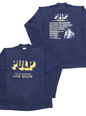 pulp乐队美式潮牌复古oversize摇滚朋克小众男女纯棉长袖T恤秋