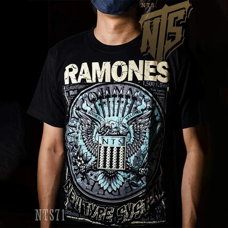 雷蒙斯朋克摇滚乐队男女短袖T恤