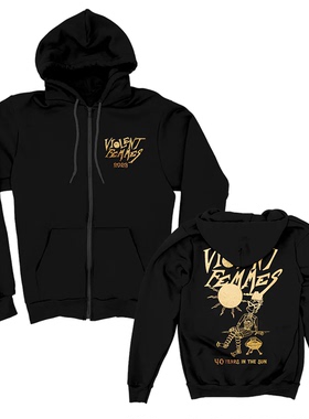 秋冬新品Violent Femmes暴力女人乐队摇滚高街宽松连帽拉链外套男