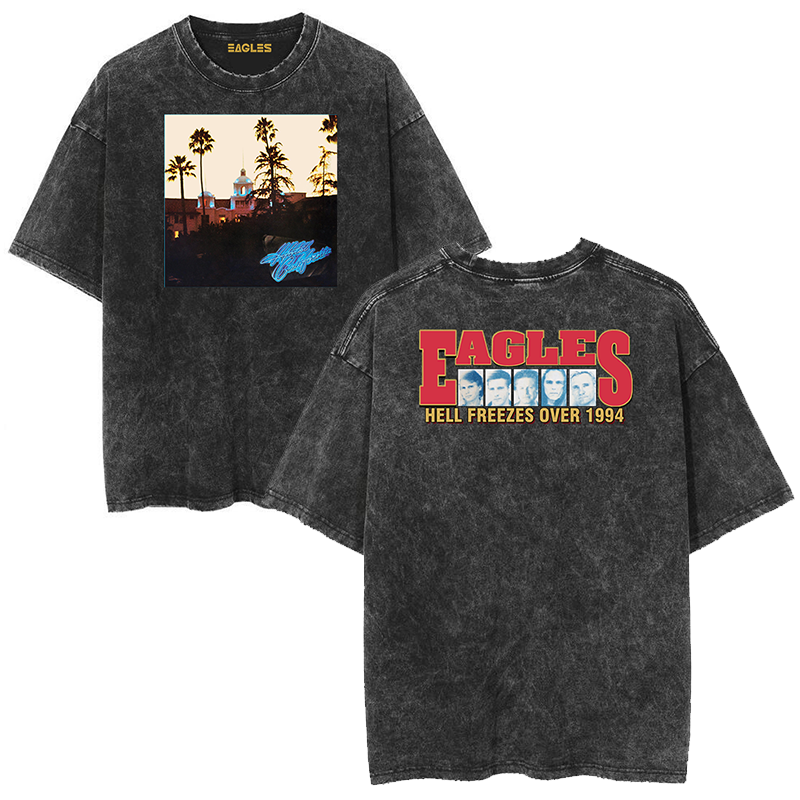 老鹰乐队短袖复古男士蜡染T恤
