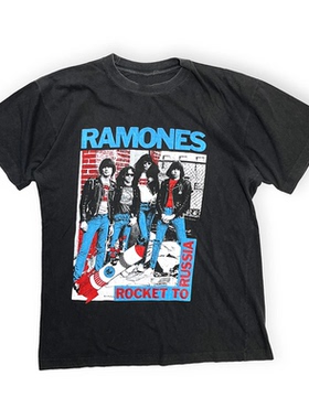 Ramones蒙雷斯乐队Rocket to Russia火箭送往俄罗斯摇滚男短袖T恤