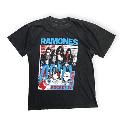 Ramones蒙雷斯乐队摇滚风美式T恤
