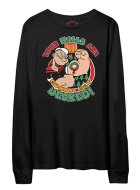 Popeye the Sailor 大力水手Strongto复古经典动画片波派长袖T恤