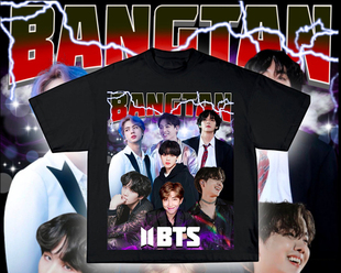 复古经典 T恤 嘻哈BANGTAN 美式 男女款 短袖 夏季 Bts 小众情侣男士
