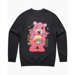 KAWAII CARE BEARS卡哇伊爱心熊 欧美风古着高街vintage圆领卫衣