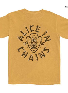 alice in chains戴着镣铐的爱丽丝吉他朋克阴郁松90年代直喷短袖