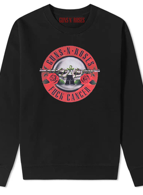 Guns N’ Roses 枪花与玫瑰乐队摇滚金属粉红色标志纯棉长袖卫衣
