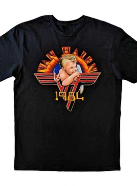 夏季70年代重金属范·海伦乐队VAN HALEN美式复古纯棉宽松短袖T恤