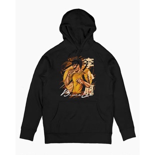 秋冬新款李小龙复古功夫双节棍截拳道经典高街oversize连帽卫衣