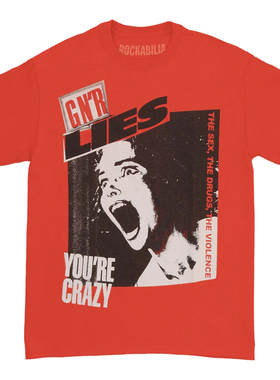 Taste of Fear惊魂夜魇GUNS N ROSES Lies枪花乐队红色高街T恤