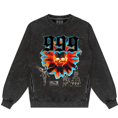 JuiceWRLD欧美水洗圆领卫衣